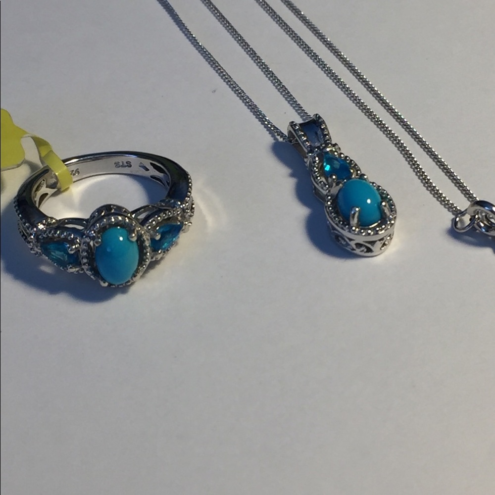 Arizona Sleeping Beauty Turquoise Set in sterling